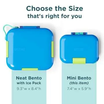 ZOKU - Mini Bento Box for Kids, Stackable, Lightweight, Leakproof, for Children, Kid Friendly Latch, Easy to Clean (Bento Jr) (Blue)
