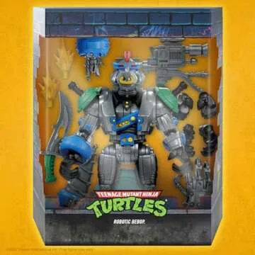 Super7 ULTIMATES! Teenage Mutant Ninja Turtles Robotic Bebop - 8" TMNT Action Figure with Accessories Classic Cartoon Collectibles