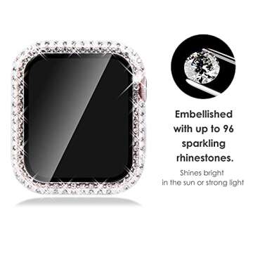 KADES Compatible for Bling Apple Watch Protective Case with Built-in Screen Protector for Apple Watc...
