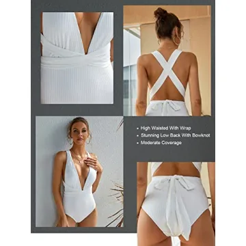 MOLYBELL One Piece Criss Cross Monokini Swimwear