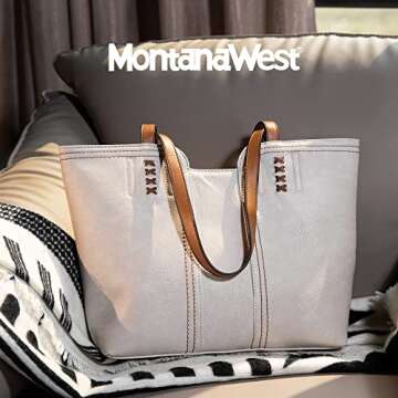 Montana West Tote Bag for Women Top Handle Satchel Purse Oversized Shoulder Handbag Hobo Bags Christmas Gift MWC-118TN