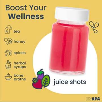 Ilyapa 16 Pack 2oz Glass Juice Shot Bottles