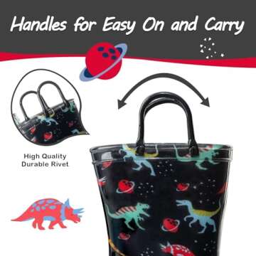 Light Up Toddler Rain Boots for Boys and Girls - Waterproof Fun