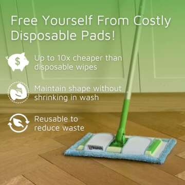 Reusable Mop Pad for Swiffer Sweeper, 4 Pack