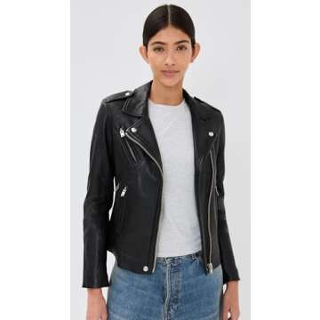 IRO Women's Han Leather Jacket - Chic & Functional Fashion Outerwear