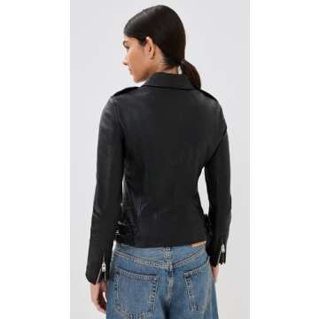IRO Women's Han Leather Jacket in Black - Chic & Versatile Outerwear