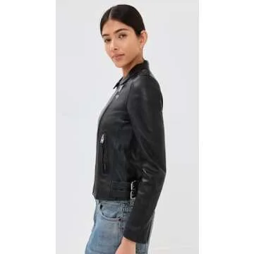 IRO Women's Han Leather Jacket in Black - Chic & Versatile Outerwear