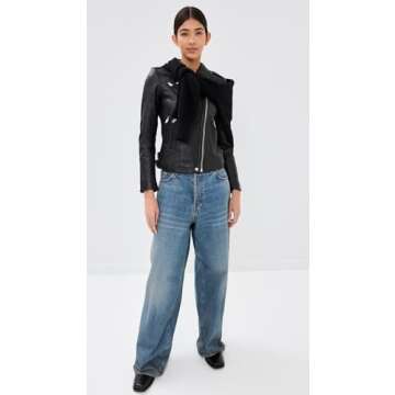 IRO Women's Han Leather Jacket in Black - Chic & Versatile Outerwear