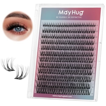 Mayhug Cluster Lashes - 3D Volume Mink Eyelashes, 144 Pcs Natural & Mixed Lengths for DIY Beauty
