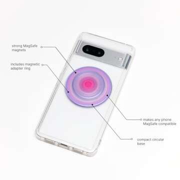 PopSockets Phone Grip Compatible with MagSafe, Adapter Ring for MagSafe Included, Phone Holder, Wire...