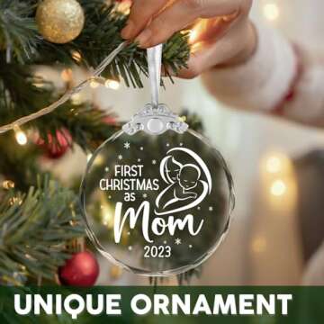 Gifts for New Mom Christmas Ornament, New Mom Gifts for Women After Birth, Pregnancy Gifts for First...
