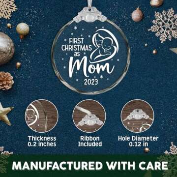 Gifts for New Mom Christmas Ornament, New Mom Gifts for Women After Birth, Pregnancy Gifts for First Time Moms, Presents for New Mom, Expecting Mom Gift, Mom To Be, New Mother Gifts Christmas Ornament