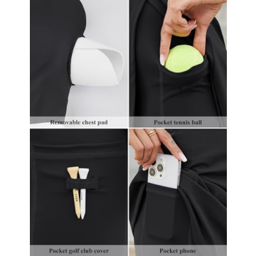 Becotal Womens Tennis Dress with Built in Shorts and Bra Athletic Workout Exercise Golf Dress Backless Cut-Out Active Dress Summer 2024 Black XL