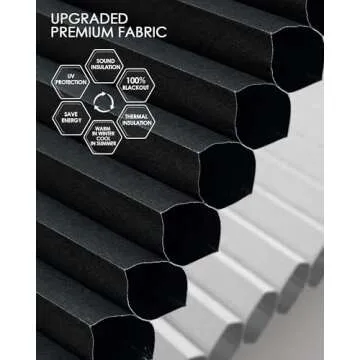 Yoolax Motorized Cellular Shades Compatible with Alexa, Blackout Motorized Blinds Smart Honeycomb Shades for Windows, Automatic Blinds with Remote Custom Size (Blackout Noir)