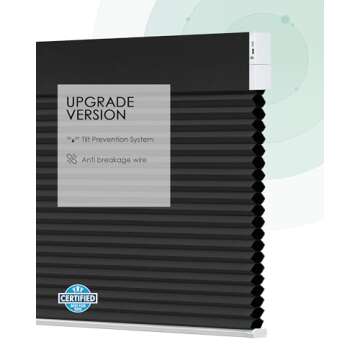 Yoolax Motorized Cellular Shades Compatible with Alexa, Blackout Motorized Blinds Smart Honeycomb Shades for Windows, Automatic Blinds with Remote Custom Size (Blackout Noir)
