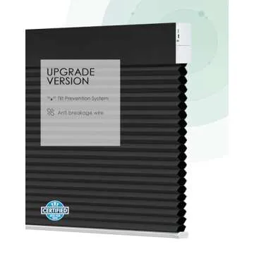 Yoolax Motorized Cellular Shades Compatible with Alexa, Blackout Motorized Blinds Smart Honeycomb Shades for Windows, Automatic Blinds with Remote Custom Size (Blackout Noir)