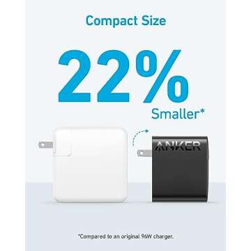 Mac Book Pro Charger, 100W USB C Charger, Anker Compact and Foldable Fast Charger for MacBook Air, Samsung Galaxy, iPad Pro, and All USB C Devices, 5 ft USB C to USB C Cable Included