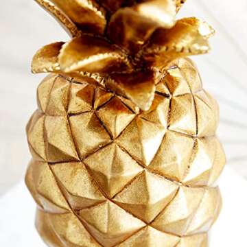Deco 79 Polystone Fruit Decorative Sculpture Pineapple Home Decor Statue, Accent Figurine 6" x 6" x 14", Gold