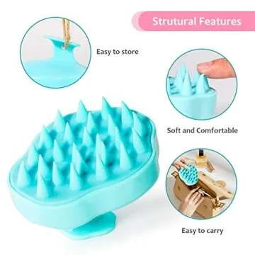 URTHEONE Hair Scalp Massager Shampoo Brush,Soft Silicone Hair Scrub Brush for Wet Dry Hair, Relax Sc...