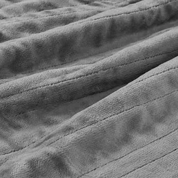 Comfort Spaces Plush to Sherpa Electric Blanket Shawl Shoulder, Neck Wrap with Matching Sock Set Giftable Ultra Soft, Warm, Snuggle Fleece-Reversible Heated Poncho Throw, 50" W x 64" L, Grey