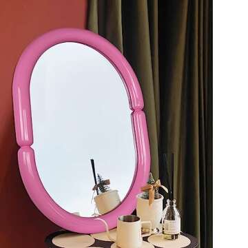 H-A Futuristic Modern Fashion Contemporary Bagel Shape Creative Wall Decoration Hanging Wall Mirror ...