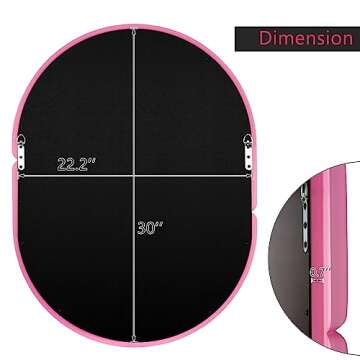 H-A Candy Pink Bagel Wall Mirror - Modern Decor Accent