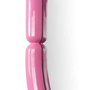 H-A Candy Pink Bagel Wall Mirror - Modern Decor Accent