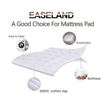 EASELAND RV King Mattress Pad Pillow Top Mattress Cover Quilted Fitted Mattress Protector Cotton Top...