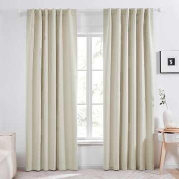 Deconovo Blackout Curtains Back Tab and Rod Pocket Thermal Insulated Room Darkening Curtains for Liv...