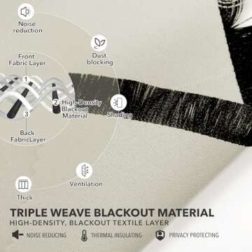 Deconovo Blackout Curtains Back Tab and Rod Pocket Thermal Insulated Room Darkening Curtains for Living Room 52Wx108L Inch Light Beige 2 Panels