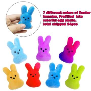 Plush Bunny Filled Easter Eggs for Kids - 24 Pack