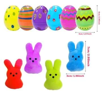 Plush Bunny Filled Easter Eggs for Kids - 24 Pack