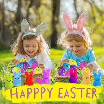 Plush Bunny Filled Easter Eggs for Kids - 24 Pack