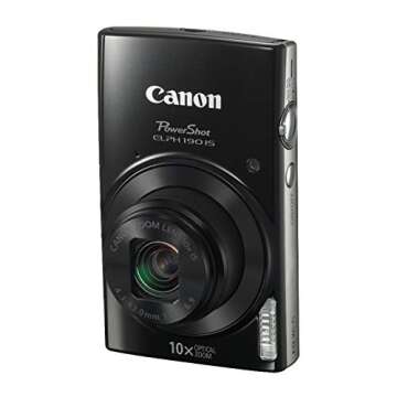 Canon Cameras US 1084C001 Canon PowerShot ELPH 190 Digital Camera w/ 10x Optical Zoom and Image Stabilization - Wi-Fi & NFC Enabled (Black)