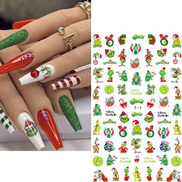 8 Christmas Nail Art Stickers for Festive Designs