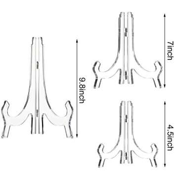 HESTYA 3 Pieces Clear Acrylic Easels - Versatile Display Stands for Events and Home