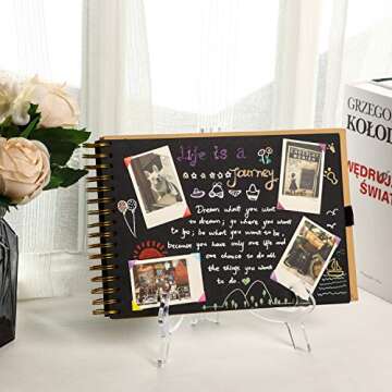 HESTYA 3 Piece Clear Acrylic Easels for Display Items