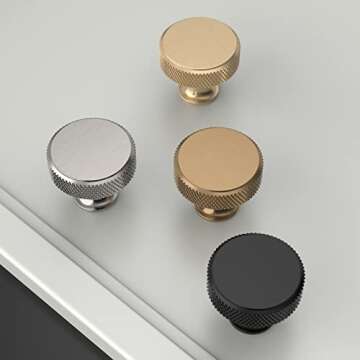 Matte Black Knurled Cabinet Knobs for Stylish Homes