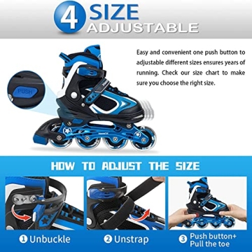 MammyGol Inline Skates for Kids with Light-Up Wheels