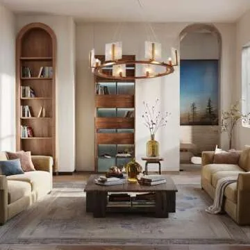 Modern Alabaster Chandelier - Adjustable Height 33" Dia