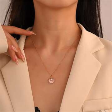 Seashell Pearl Pendant Necklace Gold Plated Boho Enamel Pink Blue Scallop Sea Shell Starfish Ocean A...