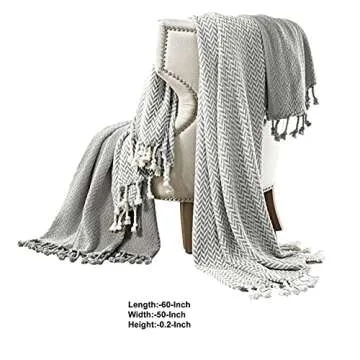 Monaco Cotton Throw Blankets Gray 2 Pack - Soft & Stylish