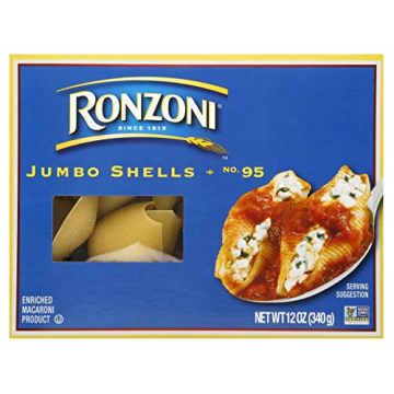 Ronzoni Jumbo Shells Pasta 12 oz - Perfect for Stuffing & Gourmet Meals