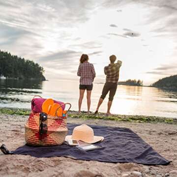 PackTowl Luxe Quick Dry Microfiber Towel for Beach and Travel, Deep Sea, Body - 25 x 54 Inch