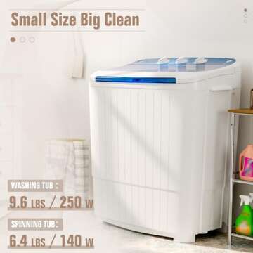 Bonusall Portable Washing Machine Mini Washer Spin Dryer Combo with Pump