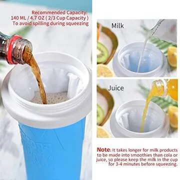 Slushy Cup - Tik Tok Magic Quick Frozen Smoothie Cup, Double Layer DIY Homemade Slushy Maker Cup, Food Grade Silicone Slushie Maker Cup with Spoon & Cleaning Brush for Kids, Birthday Gift - Pink