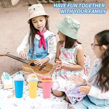 Slushy Cup - Tik Tok Magic Quick Frozen Smoothie Cup, Double Layer DIY Homemade Slushy Maker Cup, Food Grade Silicone Slushie Maker Cup with Spoon & Cleaning Brush for Kids, Birthday Gift - Pink