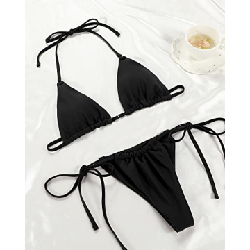 Stylish Halter Tie Side Bikini Set for Summer Fun