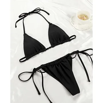 Stylish Halter Tie Side Bikini Set for Summer Fun