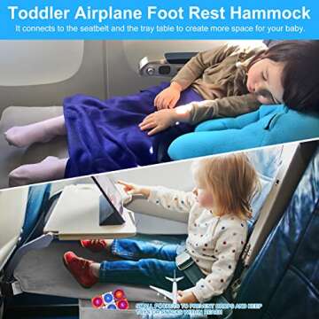 Toddler Airplane Travel Bed, Airplane Seat Extender for Kids, Kids Airplane Travel Essentials, Toddl...
